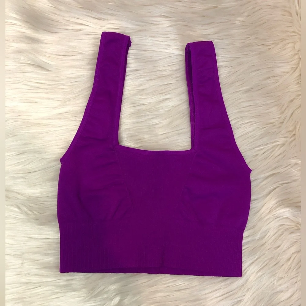 FREE PEOPLE Good Karma Square Neck Bra Crop Top XS/S - Picture 4 of 9